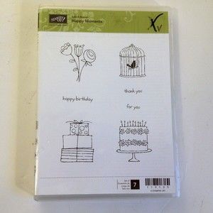 Stampin' Up! Happy Moments Rubber Stamp Set of 7 Tags Retired Sale-A-Bration